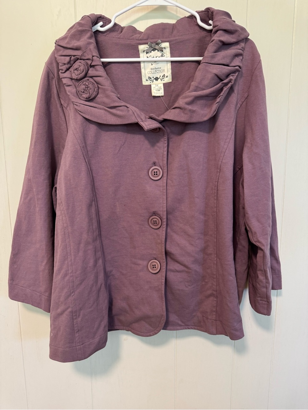 Nick and Mo Vintage-Inspired Misty Purple Button Front Jacket - Collectors Brand